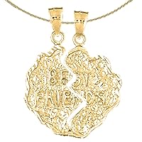 Jewels Obsession Silver Saying Necklace | 14K Yellow Gold-plated 925 Silver Breakable Best Friends Saying Pendant with 2x 18