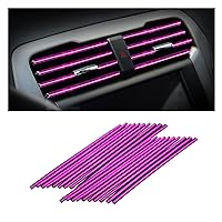 20 Pieces Car Air Conditioner Decoration Strip for Vent Outlet, Universal Waterproof Bendable Air Vent Outlet Trim Decoration, Suitable for Most Air Vent Outlet, Car Accessories (Ice Purple)
