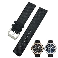 RAYESS 22mm Fluorine Rubber Watch Strap Soft Black Blue Watch Bands for IWC AQUATIMER FAMILY for Men Bracelet