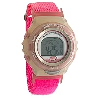 Girl's Shock Resistant Digital Watch - Back Light, Alarm & Chronograph Features with Adjustable Nylon Wrist Strap