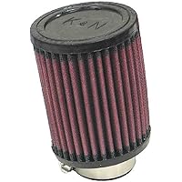 K&N Universal Clamp-On Air Intake Filter: High Performance, Premium, Washable, Replacement Air Filter: Flange Diameter: 1.75 In, Filter Height: 4.5 In, Flange Length: 1 In, Shape: Round, RU-1030,Black