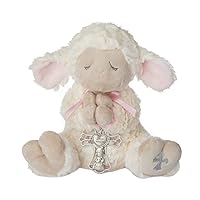 Ganz Serenity Lamb with Crib Cross Christening or Baptism Gift, Pink
