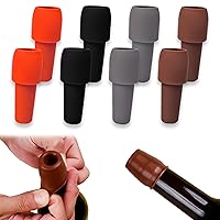 8 PCS Silicone Wine Stoppers for Wine Bottles, Reusable Wine Bottle Stopper, Elastic Silicone Sealer, Leak-proof Stopper, used to Seal Wine, Sparkling, Champagne, Prosecco, Beer Bottles, etc.