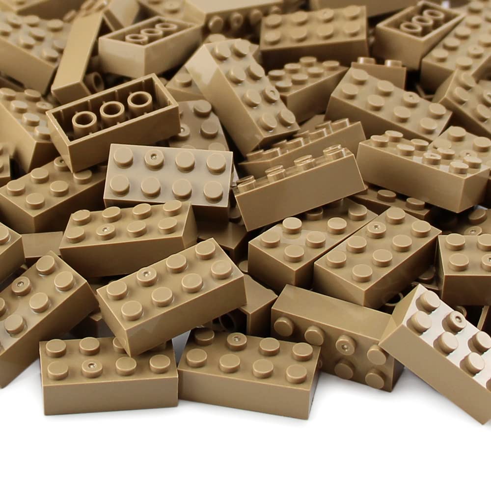 Feleph 2x4 Bricks 320 Pieces Dark Tan Classic Parts Building kit Creative Play Set Blocks Toy Accessories Compatible with 3001 Major Brands (Dark Tan)…