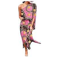 COTECRAM Summer Dresses for Women 2024 Vacation Trendy Floral Swing Casual Party Sundresses Beach Long Sleeve Maxi Dress