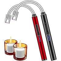 2 Pack Candle Lighters, USB Rechargeable Arc Lighter Windproof Long Lighter Camping Lighter Grill Lighter for Party