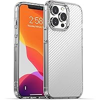 Case for iPhone 13/13 Pro/13 Pro Max, Carbon Fiber Texture Shockproof Protective Cover with Camera Protection Hard PC Back, Soft TPU Bumper Frame (Color : White, Size : 13pro max 6.7
