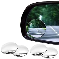 Blind Spot Mirrors 4 Pack-2 Inch Round Rear View Convex Mirror for Cars/SUVs/Motorcycles/Trucks/Trailers/Snowmobiles/Bicycles/RVs/Boats/Golf Carts with Rust Resistant Frame-HD Real Glass