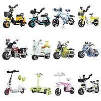 12 Packs Mini City Vehicles Building Blocks Toy Set Motercycle Building Kits for Kids Age 6+ Mini Bike Building Toy Classroom Prizes Birthday Gifts for Boys Girls 1369 Pieces