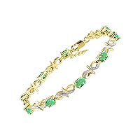 Rylos Bracelets for Women Yellow Gold Plated Silver Infinity Tennis Bracelet Gemstone & Diamonds Adjustable to Fit 7