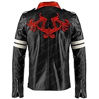 Spazeup Alex Mercer Black Mens Leather Jacket - Dragon Patch Halloween Gaming Jacket For Mens - Valentines Day Gifts For Him