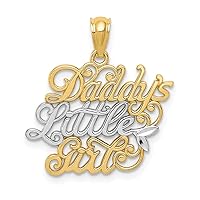 14K Yellow Gold and Rhodium-Plating Daddys Little Girl Pendant