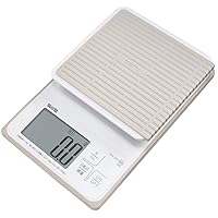 Tanita KW-320 WH Cooking Scale, Kitchen Scale, Waterproof, Digital, 6.6 lbs (3 kg), 0.1 g Unit, Washable Kitchen Scale
