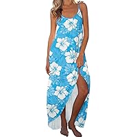 Cocktail Dresses for Women 2024 Longsleeve,Women Summer Casual Sexy Scoop Neck Beach Maxi Dress Colorful Flower
