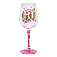Top Shelf Decorative 60th Birthday Wine Glass, For Red or White Wine, Unique Gift Idea