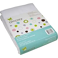OsoCozy Bleached Birdseye Flat Cloth Diapers (6 Pack) - 27 x 27 Inches, One-Layer Flat Cloth Baby Nappies Made of Soft, Durable 100% Birdseye Weave Cotton…