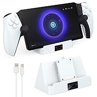 Playstation Portal Charging Stand, The True Wireless Charging, Ps Portable Charging Dock with Indicator Light and USB-C Cable for Playstation Portal Accessories, White