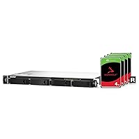 QNAP 4 Bay High-Speed Short Depth Rackmount NAS with M.2 NVMe SSD, Quad Core Marvell Octeon CPU, 4GB DDR4 Memory, Dual 2.5GbE (2.5G/1G/100M) and 10GbE Network Connectivity (TS-435XeU-4G-44S-US)