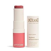 Oceanly Sheer Lip Gloss Stick, EWG Verified, Titanium Dioxide-Free, Vegan Makeup & Beauty, Cruelty-Free, Plastic-Free, Happy Berry, 0.12 Ounces