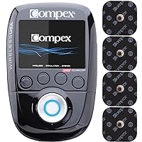 Compex Wireless USA 2.0 Muscle Stimulator w/TENS Bundle Kit: Electric Muscle Stimulation Machine (EMS), 16 Snap Electrodes, 10 Programs, Wireless PODs / 4 Strength / 2 Warm-up / 3 Recovery / 1 TENS