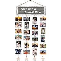 Picture Frames Collage Wall Decor Collage Picture Frames, Rustic Felt Letter Board with 340 Letters and 30 Clips, Unique DIY Multi Photo Frame for Dorm Room Decor Family Birthday Gifts