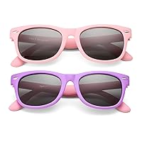 DeBuff Kids Polarized Sunglasses TPEE Rubber Flexible Frame for Boys Girls Age 3-10