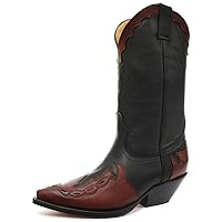Arizona Black/Burgundy Mens Cowboy Boots