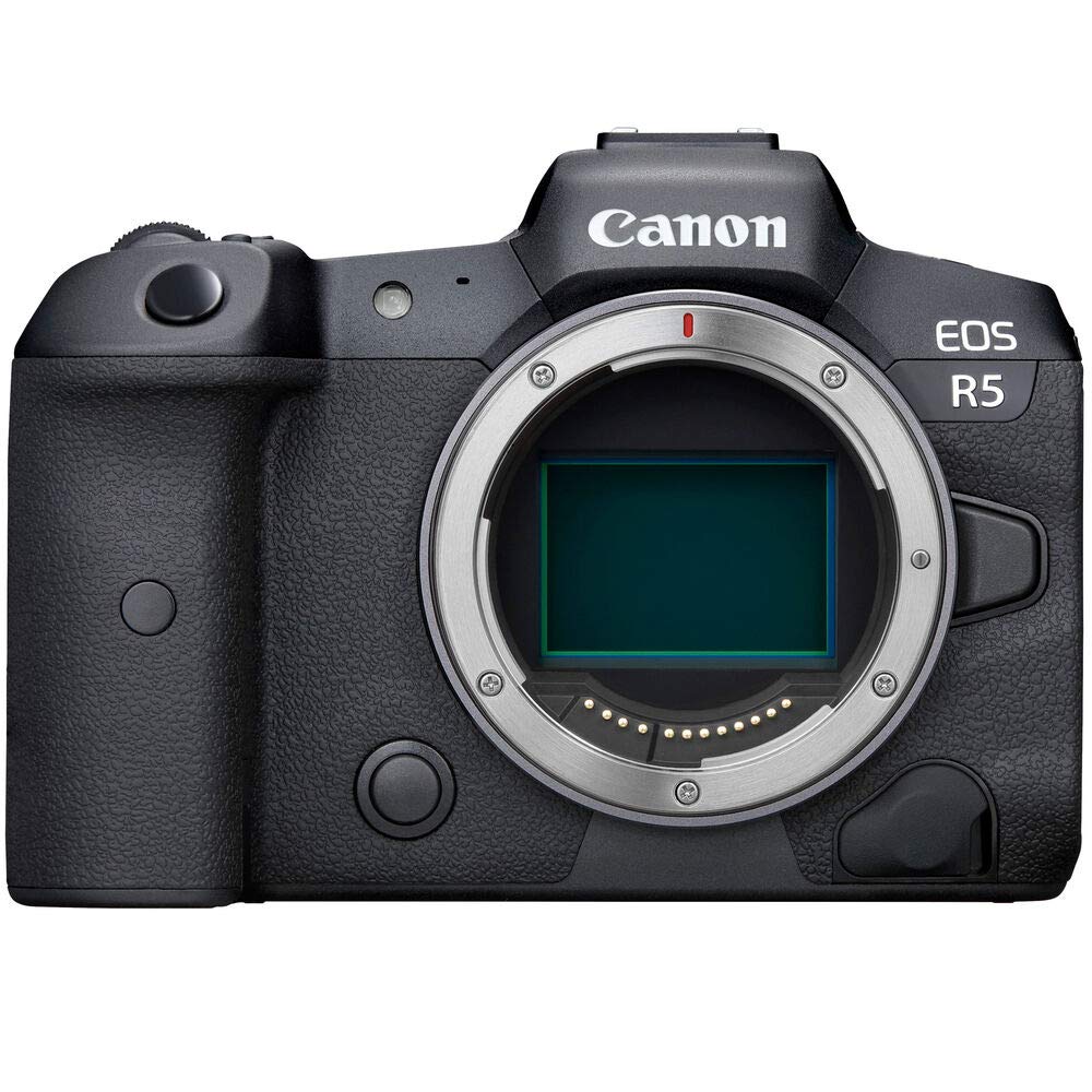 Canon EOS R5 Mirrorless Digital Camera (Body Only) (4147C002), Canon RF 24-70mm Lens, 64GB Memory Card, Case, Corel Photo Software, 2 x LPE6 Battery, External Charger, Card Reader + More (Renewed)