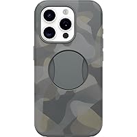 OtterBox iPhone 15 Pro (Only) OtterGrip Symmetry Series Case - IRON CAMO (Grey), built-in grip, sleek case, snaps to MagSafe, raised edges protect camera & screen