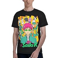 Anime The Disastrous Life of Saiki K T Shirt Mens Short Sleeve T-Shirts Fashion Casual Tee