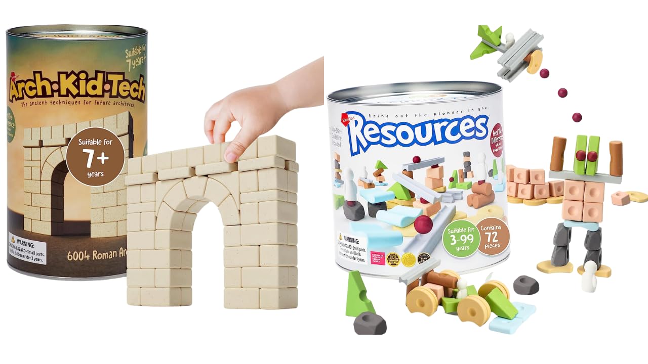 Taksa Toys Arch Kid Tech & Resources: Roman Arch 69 Premium Pcs Building Blocks & 72 Pcs Standard Pack Montessori Building Blocks, Outdoor Learning & Creativity Toy Set for Kids 7+ Years