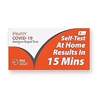 COVID-19 Antigen Rapid Test, 1 Pack, 2 Tests Total, FDA EUA Authorized OTC at-Home Self Test, Results in 15 Minutes with Non-invasive Nasal Swab, Easy to Use & No Discomfort