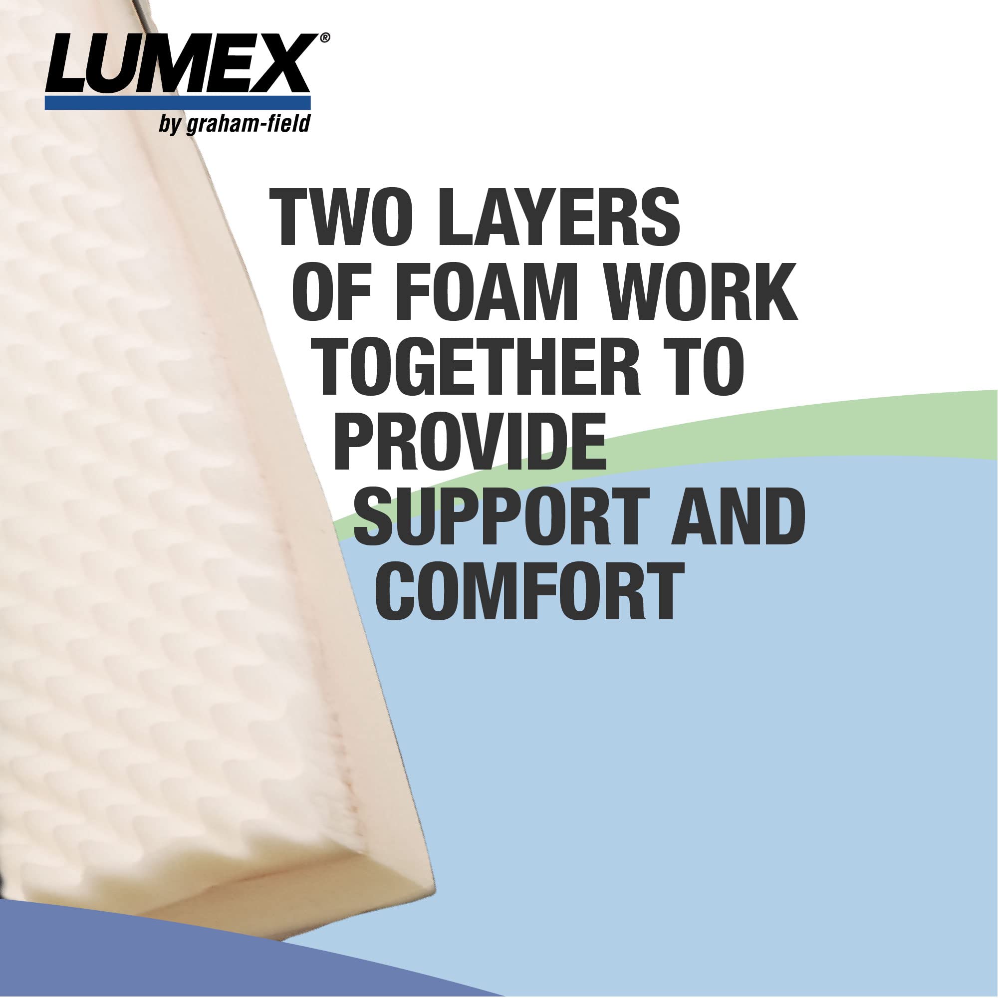 Lumex Select Hospital Bed Mattress, Multi-Layer Foam, Fluid-Resistant Cover, Twin XL, 35 x 80 Inches