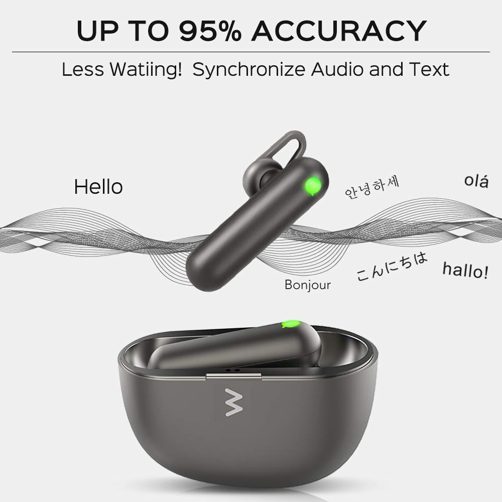 Timekettle WT2 Plus Language Translator - Supports 40 Languages & 93 Accents, Voice Translator Earbuds, Wireless Bluetooth Translator with APP, Real Time Translation, Fit for iOS & Android
