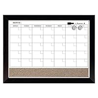 Quartet Whiteboard Calendar & Corkboard, Magnetic, White Board & Cork Bulletin Board Combo, 17