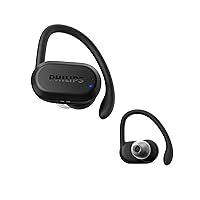 PHILIPS A7306 True Wireless Sports Headphones with Detachable Ear Hooks, Heart-Rate Monitor, UV Cleaning Charging case, Awareness Mode, Waterproof, TAA7306BK