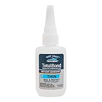 Thin CA Glue - TotalBond Cyanoacrylate Super Glue Adhesive for Wood, Plastic, Glass, Metal, Epoxy, and Micro Crack Repair - 2 oz