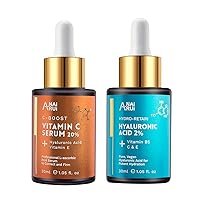 20% Vitamin C and Hyaluronic Acid Serum Set - Boost Collagen, Hydrate, and Plump Skin, Reduce Fine Lines and Wrinkles