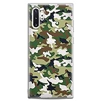 Case Compatible with Samsung S23 S22 Plus S21 FE Ultra S20+ S10 Note 20 5G S10e S9 Green Camouflage Clear Flexible Silicone Teen Slim fit Military Pattern Male Print Boy Design Cute Man Trend