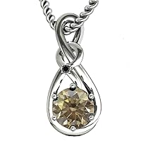 1.70 ct .Vvs1 Silver Plated Round Solitaire Real Moissanite Solitaire Pendant off White