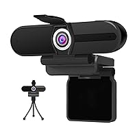 1080P Webcam Streaming, USB Webcam 2 Mega Pixels, Built in Stereo Microphone, Play/Pause Unique Button,Plug and Play,Web Camera for Zoom,Facebook,Skype,Xbox,YouTube