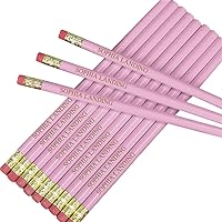 GiftsForYouNow Personalized Engraved Wooden Pink #2 School Pencils, Pack of 12, 7.5