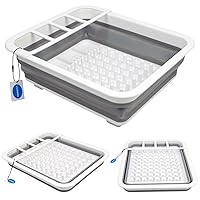 Casaphoria Collapsible Small Dryer Rack Over The Sink for Counter Plate Rack,Plastic Portable Dinnerware Organizer-Space Saving Storage Tray