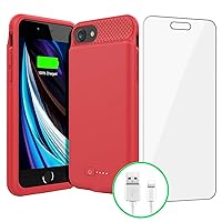 Battery Case for iPhone 8/7/6s/6/SE(2022/2020), Powerful 6000mAh Ultra Slim iPhone Charging Case 360°Protection Rechargeable Extended Battery Charger Case for iPhone 8/7/6s/6/SE(3rd and 2nd gen)