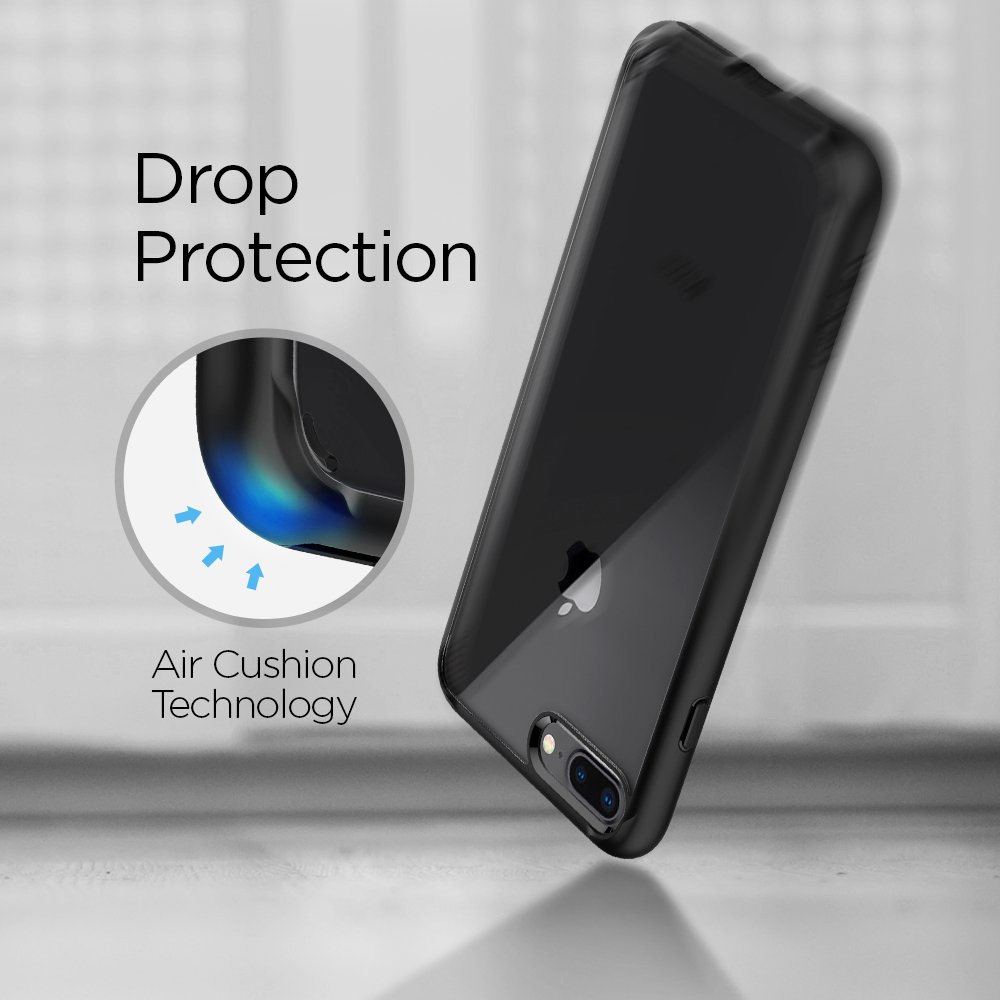 Spigen Ultra Hybrid [2nd Generation] Designed for iPhone 8 Plus Case (2017) / Designed for iPhone 7 Plus Case (2016) - Black