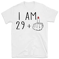 Personalized Women Birthday Shirt, I Am 29+ Middle Finger Shirt, Birthday 19+ 29+ 39+ Shirt, Funny Customized Birthday Gift for Women GirlsB