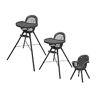 Boon Grub Adjustable Baby High Chair - Includes Dishwasher Safe Baby Seat - Baby Sitting Support for Mealtime - Convertible High Chair for Babies and Toddlers 6 Months to 6 Years - Gray