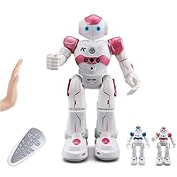Kids Smart RC AI Robot, Singing Dancing Interactive Talking Gesture Sensing Remote Control, STEM Educational Autistic Childrens Toys, Birthday Gifts for Age 3-9 Year Old Boys Girls (Pink)