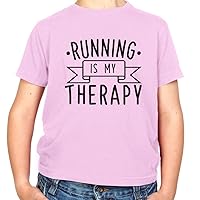 Running is My Therapy - Childrens/Kids Crewneck T-Shirt