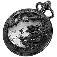 Engraved Pattern Design Quartz Pocket Watch Roman/Arabic Numerals for Birthdays Xmas Best Gifts